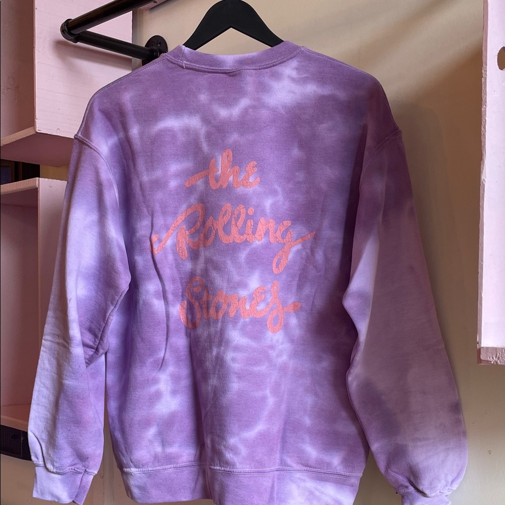 The Rolling Stones Purple Tie-Dye Sweatshirt